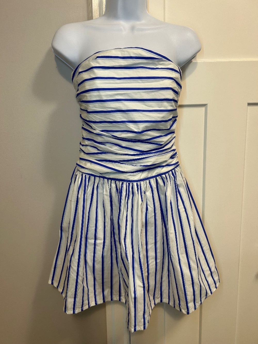 Band of the free Summer Mini Strapless Strips Cotton  Dress S